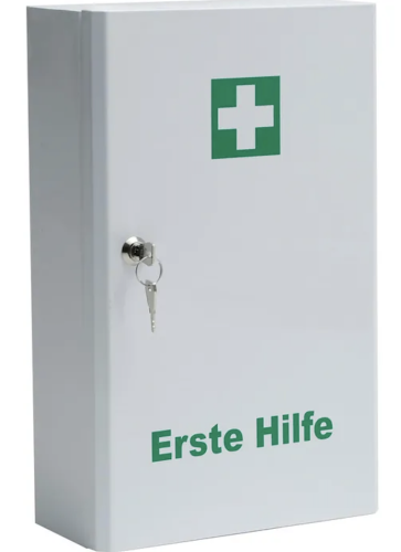 Erste-Hilfe Schrank weiß pulverbeschichtet, leer 34,3 x 24,7cm